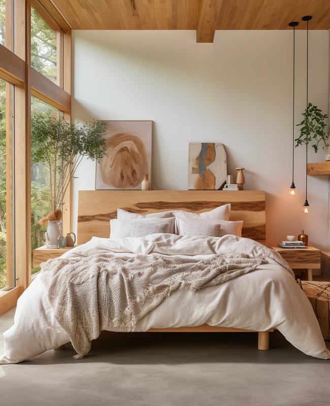 Small bedroom with space-saving wardrobe and organised storage