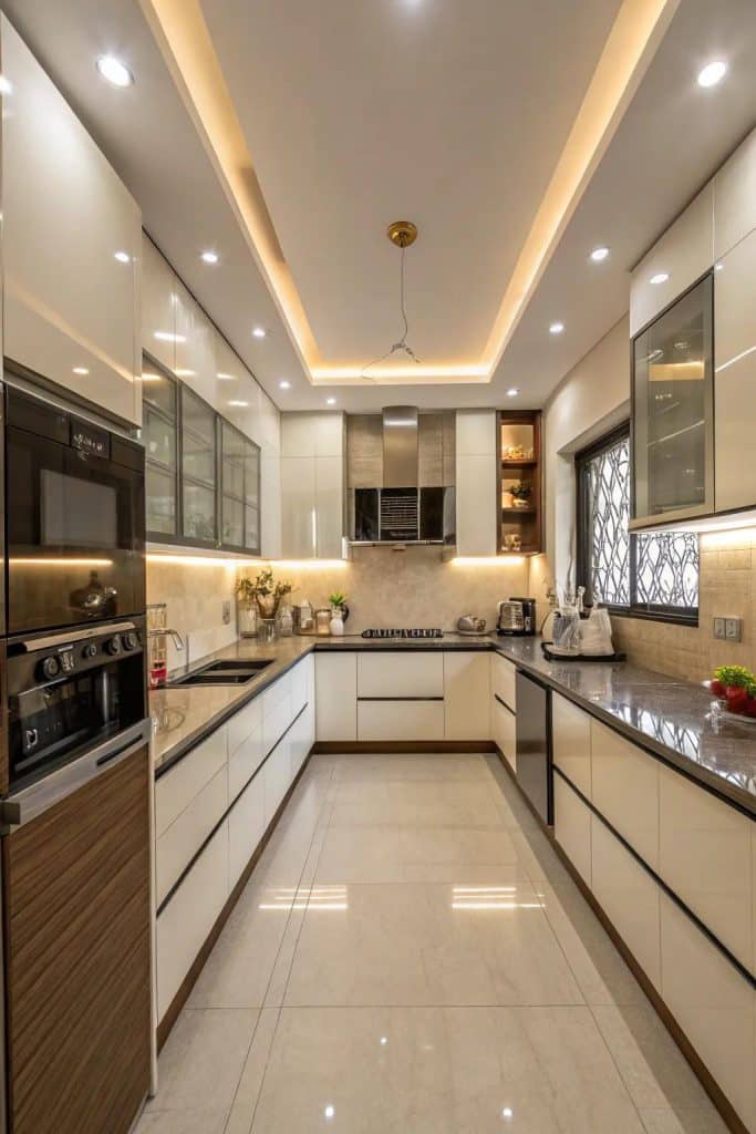 Modern modular kitchen design with 10 years warranty in Pune