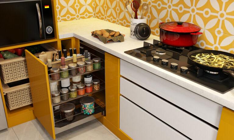 Kitchen storage solutions for a compact 7 × 7 kitchen
