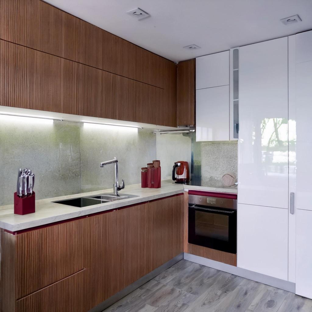 Modular kitchen cabinets and drawers providing organized storage