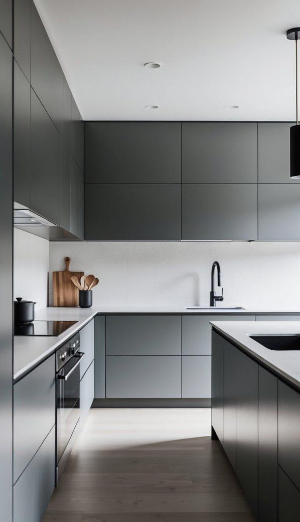 L-shaped modular kitchen with smart storage