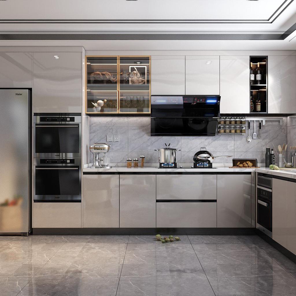 Acrylic kitchen loft designed for a modern Pune home