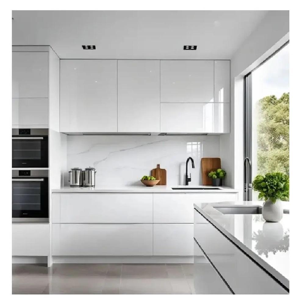 Modern high gloss acrylic modular kitchen in Wanwadi by SLE Pune