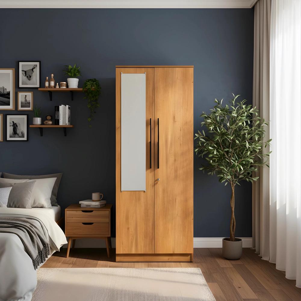 Simple modern bedroom interior with practical storage