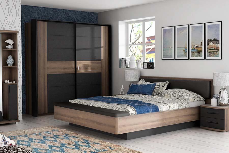 Modern bedroom furniture installed in a Pune home