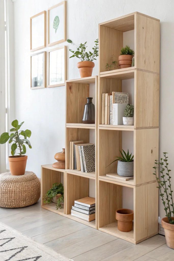 Wooden dining area with crockery cabinet