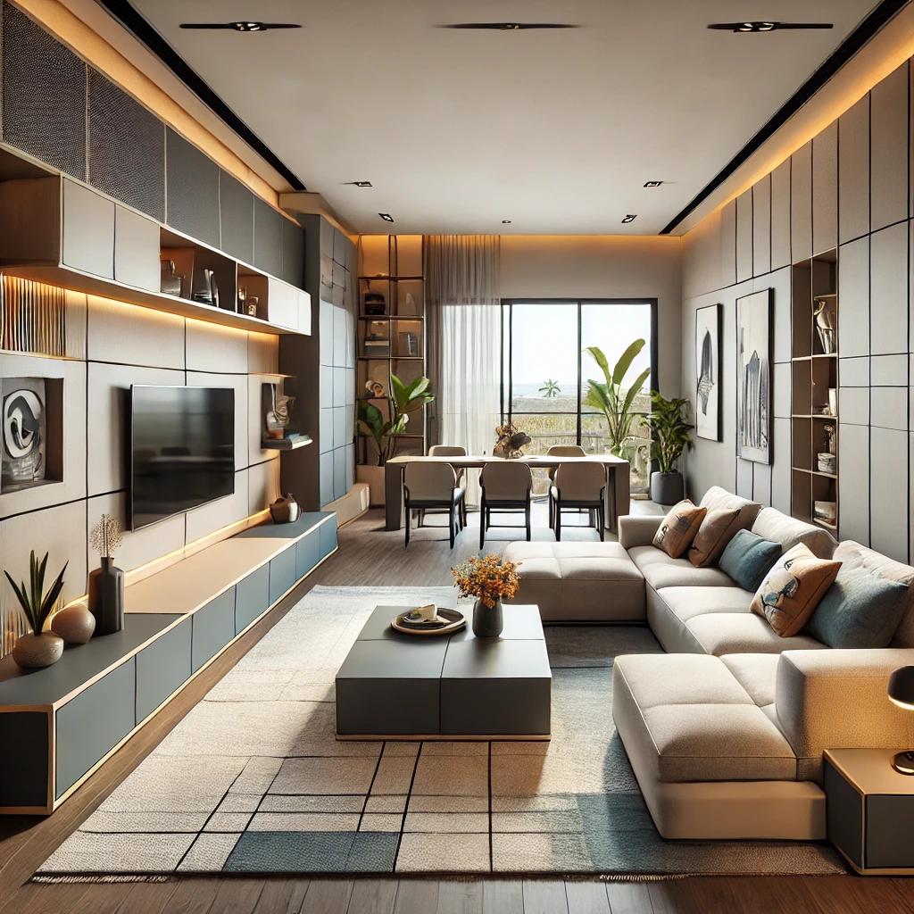 Custom modular furniture designed for a modern Pune home