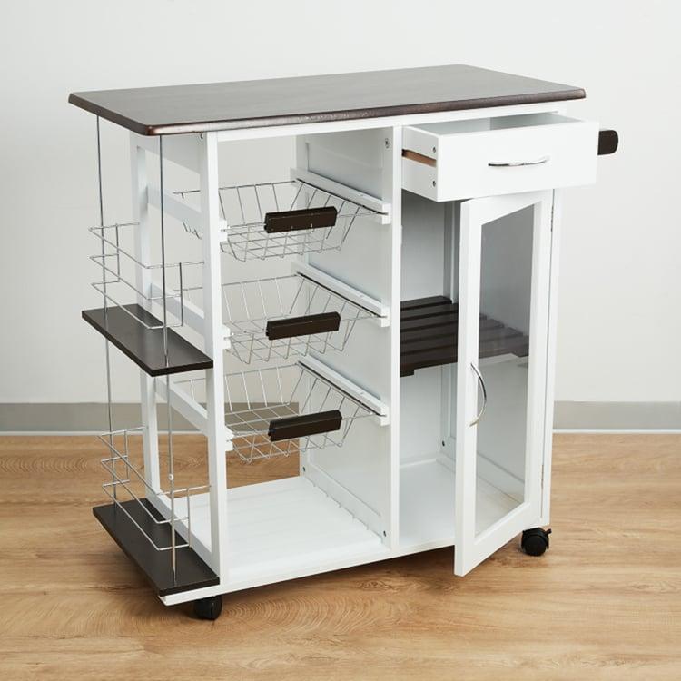 Modular kitchen trolley installed in a modern kitchen