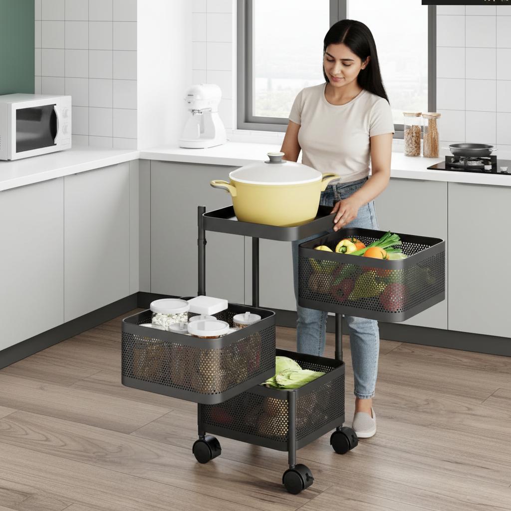 Kitchen trolley and pull-out storage solutions