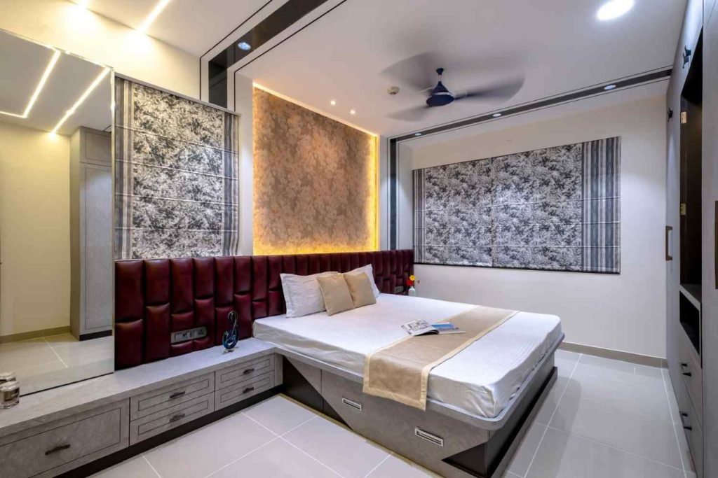 Custom bedroom wardrobe with organised storage