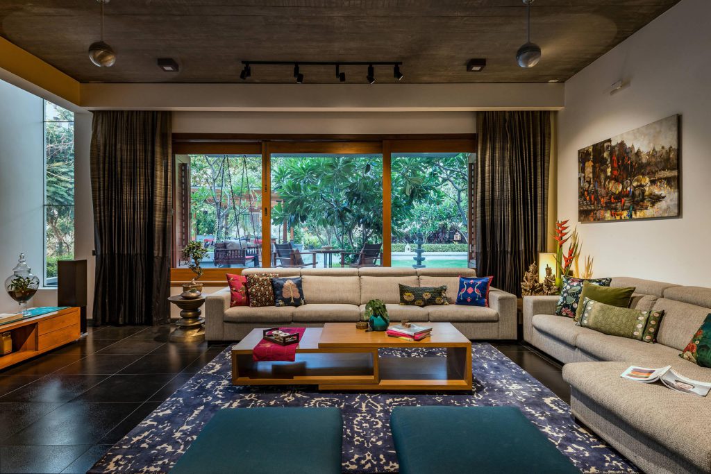 Modern living room interior with customised storage