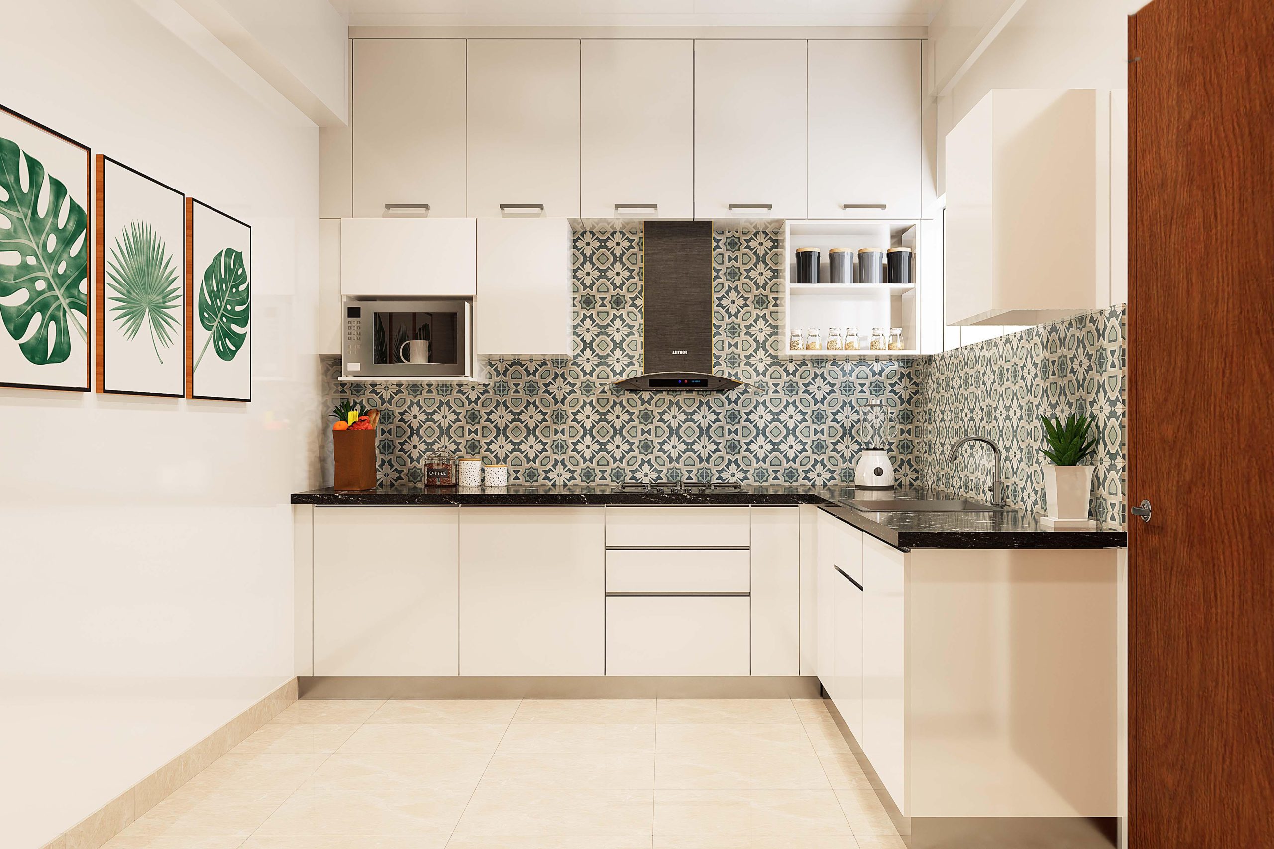 Storage solutions for a compact modular kitchen