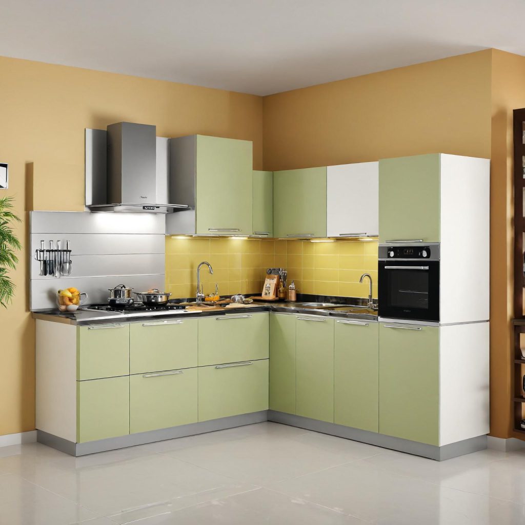 6 × 9 modular kitchen design with modern cabinets