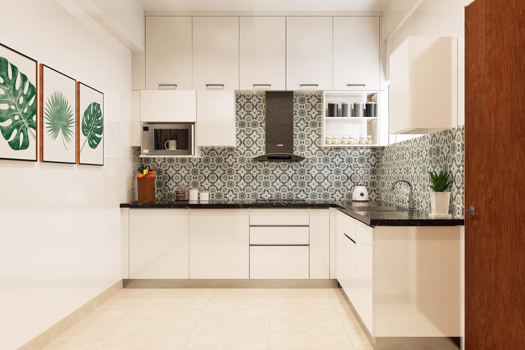 Compact kitchen with drawers and organised storage