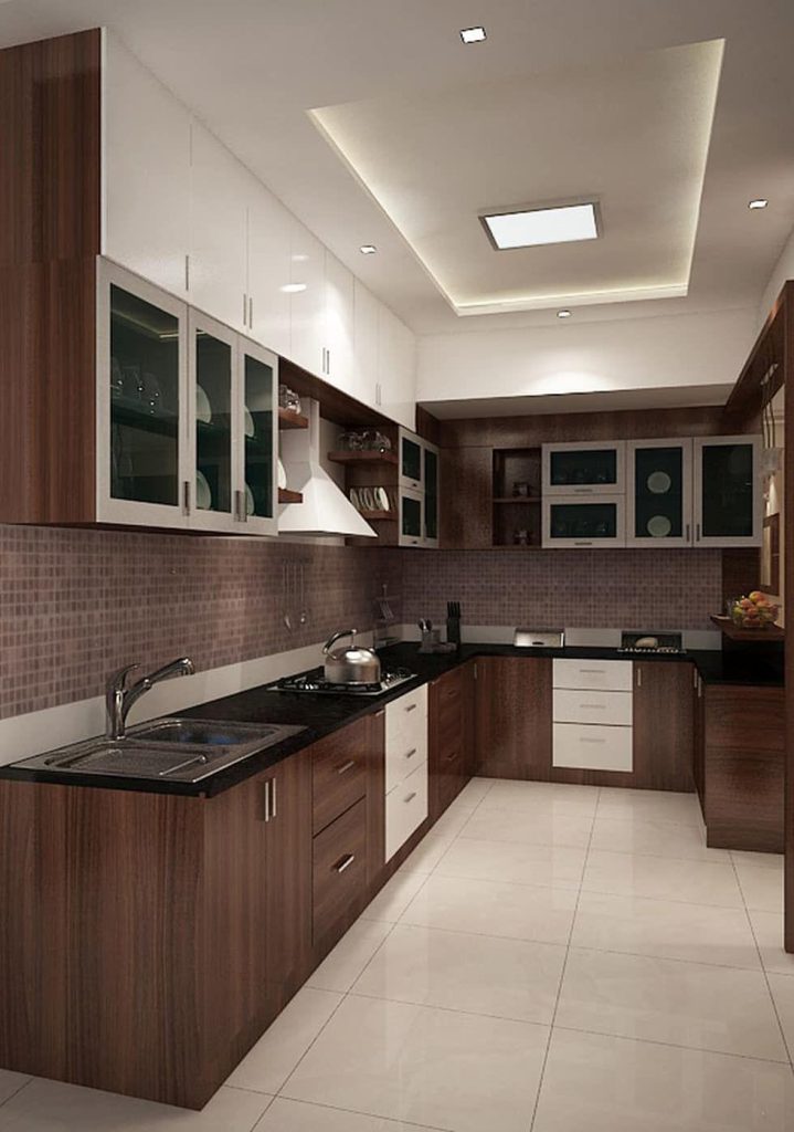 Contemporary kitchen cabinets with organised storage