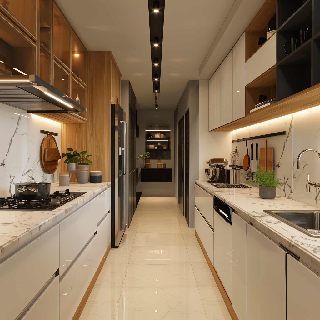 Parallel galley kitchen layout