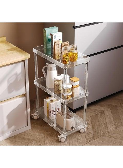 Modern acrylic kitchen trolley in a modular kitchen