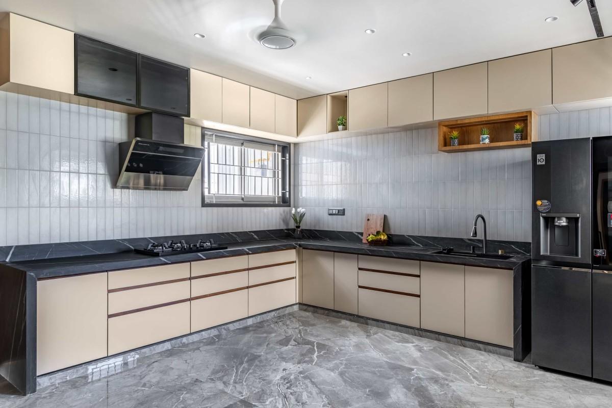 Modern modular kitchen design with stylish cabinets and storage